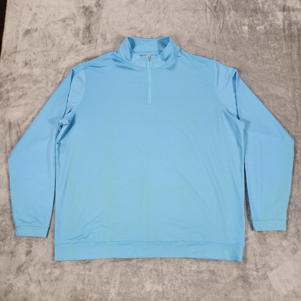 Peter Millar Pullover Mens 2XL Blue 1/4 Zip Perth Performance Geometric Golf